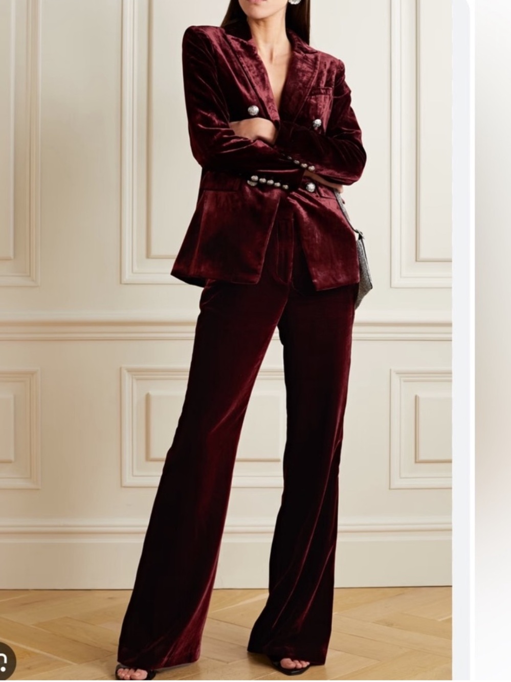 $498 Veronica Beard Lebone Velvet Pant  burgandy Merlot Size 0